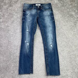Daytrip Lynx Jeans Women’s 23 Blue Skinny Low Rise Dark Denim Distressed